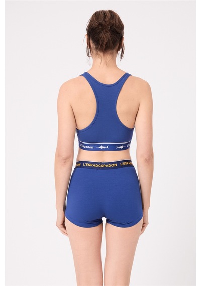 Racer Crop Top Racer Back Crop Top-3'li Avantaj Paketi-3403 Amblem Mavisi