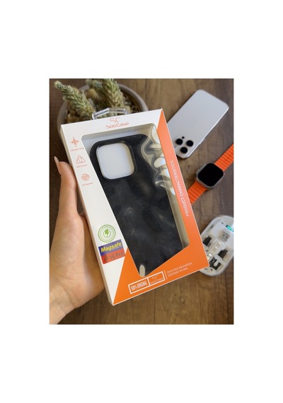 İphone 16 Pro Uyumlu Kadife Yüzeyli Magsafe Uyumlu Premium Kılıf Soocase691 Kahverengi