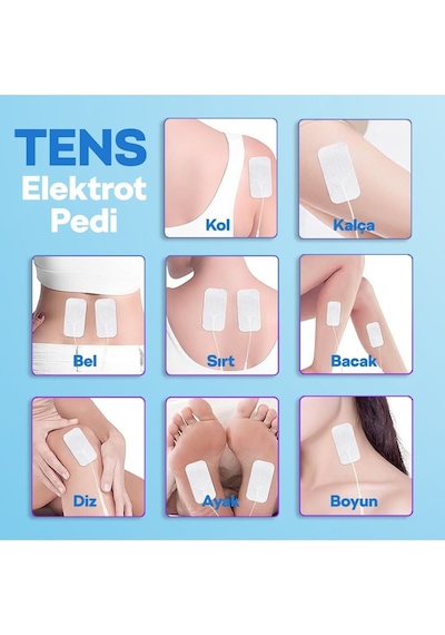 TıpTeknikMarket 5 Paket, 20 Adet Tens Elektrod Pedi 5x9 cm Extra güçlendirilmiş yapışkanlı Kumaş yüzey