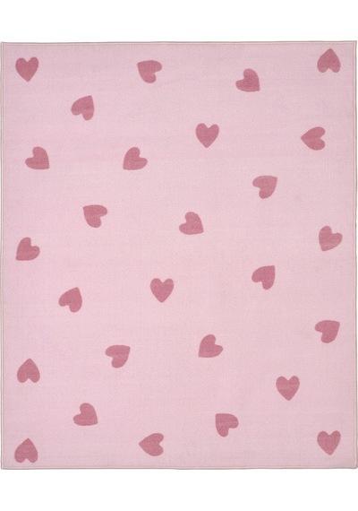Pembe Kalp Desenli Çocuk Oda Halısı, Meridyendukkan 133 x 160 CM Kauçuk Kaymaz Taban Pembe Kalp Desenli Çocuk Oda Halısı, Meridyendukkan 133 x 160 CM Kauçuk Kaymaz Taban