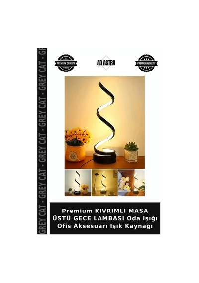 Premium Kıvrımlı Masa Üstü Gece Lambası Oda Işığı Ofis Aksesuarı Işık Kaynağı Çok Renkli