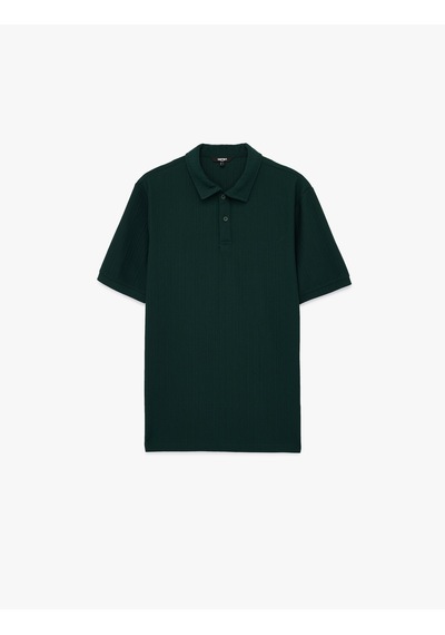Koton Regular Fit Kısa Kollu Düğmeli Polo Yaka Tişört Yeşil 6sam10067mk
