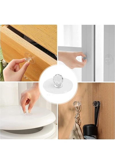 Brokoli Home 8 Ad Dolap Çekmece Tutacağı Pratik Yapışkanlı Komidin Çekmece Kulpu Askı Askılık Çok Renkli
