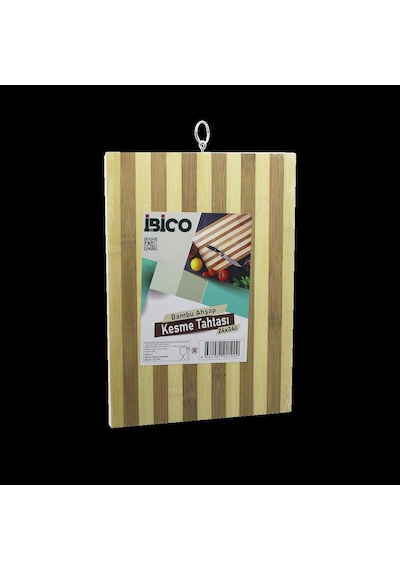 Bambu Kesme Tahtası 24x34x1.3 Cm - Metal Kulplu Açık Ceviz