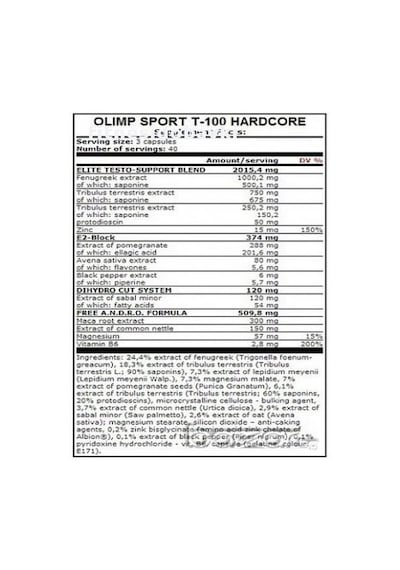 Olımp T-100 Gh Hardcore, Test Booster+tribulus 120 Caps