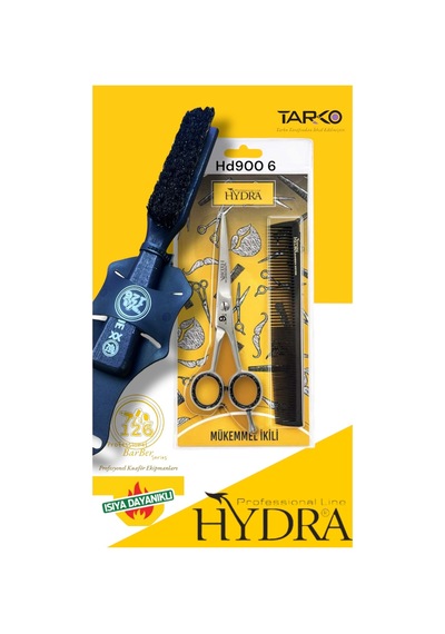900/6 Profesyonel Saç Makası Metal 6 İnç Fade Fırça Hediyeli