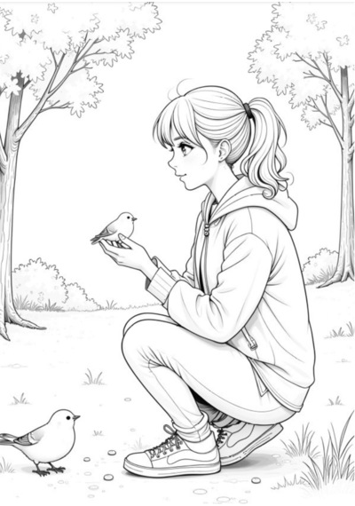 Liseli Kız Anime Boyama Kitabı Renkli Anime Poster Hediyeli