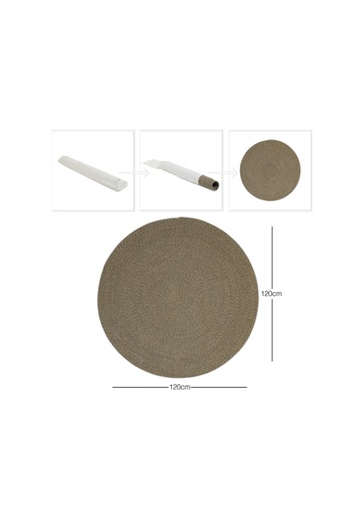 Ocean Home Textile Siyah Kırçıllı Jüt Halı Kilim 120 CM