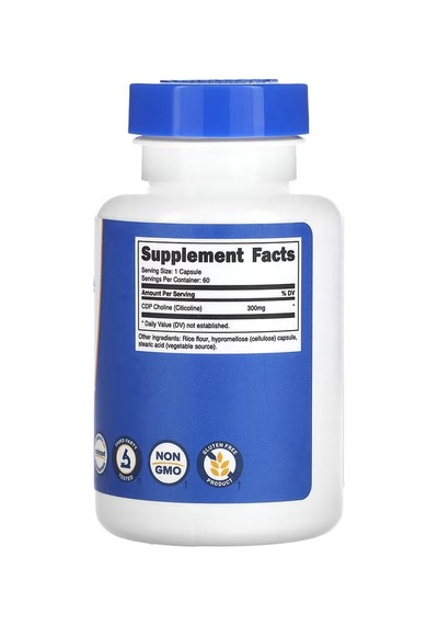 Nutricost Cdp Choline Citicoline 300 Mg 60 Capsules