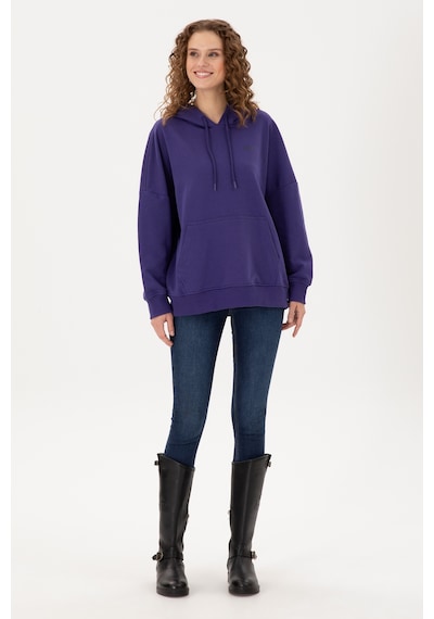 U.S. Polo Assn. Kadın Mor Kapüşonlu Basic Sweatshirt 50297324-VR038