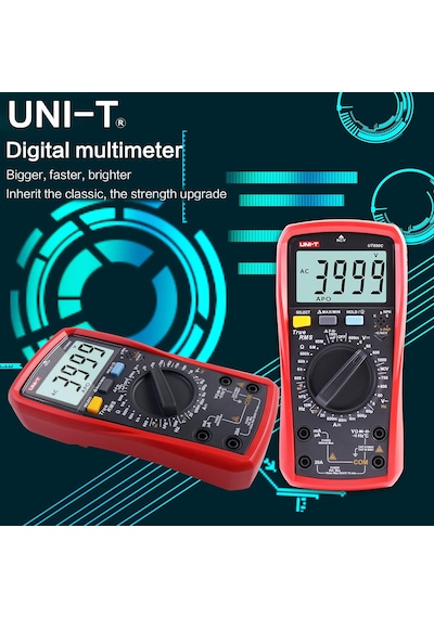 Unı-t Ut890c Profesyonel Dijital Multimetre Test Cihazı Voltmetre Ampermetre Ohmmetre Rms 6000 Hesapları Işıklı Lcd İle Polimetre Kapasite Testi Ve Sıcaklık Ölçümü