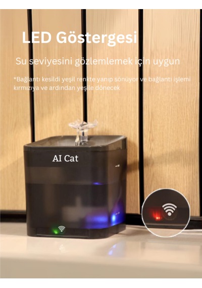 Aıcat Akıllı Kedi Köpek Su Şelalesi Su Pınarı Su Sebili Wifi Destekli