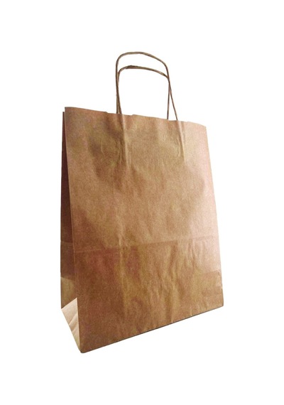 Büküm Saplı Kraft Çanta 25'li 32x20x32 Cm - Çevre Dostu Alışveriş Çantası 3'li Ekonomik Paket - Tarı 3 L