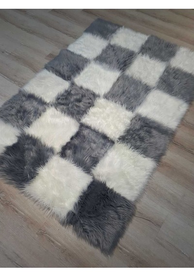 Yamalı Home Style Post Halı Gri Beyaz 120X180 Cm