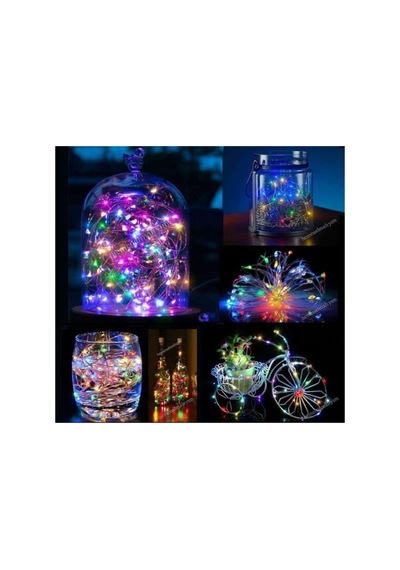 10mt Peri Rgb 100 Led Pilli Noel Parti Yılbaşı Ağaç Dekoratif Aydınlatma Lambası Animasyonlu Süsleme A