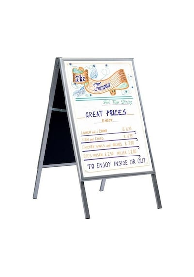 B2 50x70 Cm Alüminyum Çift Taraflı Kaldırım Reklam Poster A Pano - Ds044