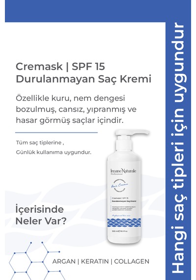 Insane Naturale Durulanmayan Saç Bakım Kremi 500 ML