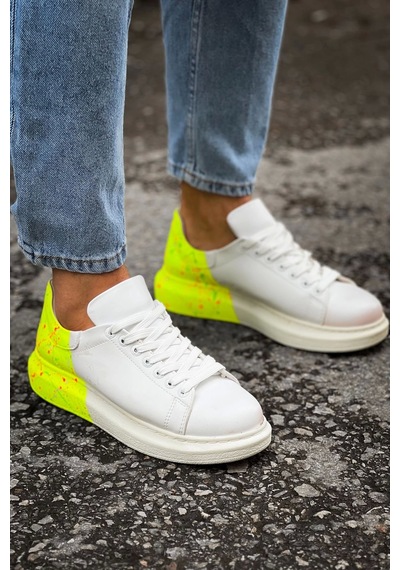 Ch254 Cbt Pittura Erkek Ayakkabı 502 Neon Sarı Topuk Splush Çok Renkli