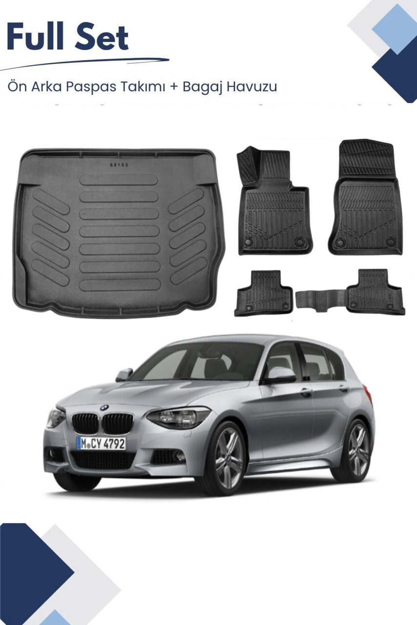 Bmw 1 Serisi F20 2011 Model Tam Uyumlu Paspas+bagaj Havuzu Seti