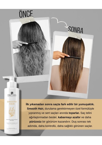 Kabarma Karşıtı Saç Kremi Anında Yumuşatma Elektriklenme Önleyici Durulanmayan Smooth Hair Krem 200 Ml