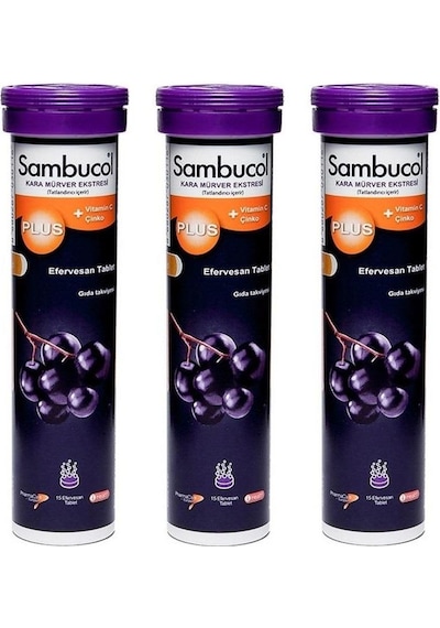 Sambucol Plus Efervesan 15 Tablet 3 Adet