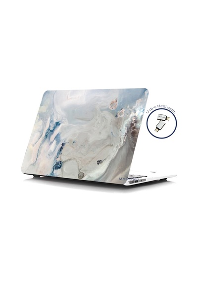 Apple Uyumlu MacBook Air Kılıf HardCase Touch ID A1932 A2179 A2337 Marble10NL