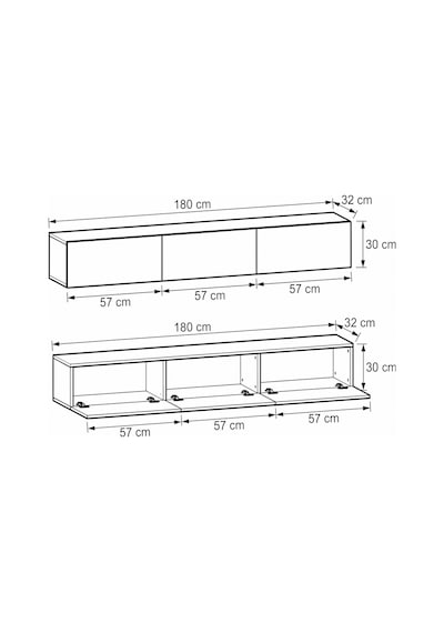 Pureline Tech Led Işıklı Tv Ünitesi 180 Cm - Modern Tv Sehpası - Beyaz
