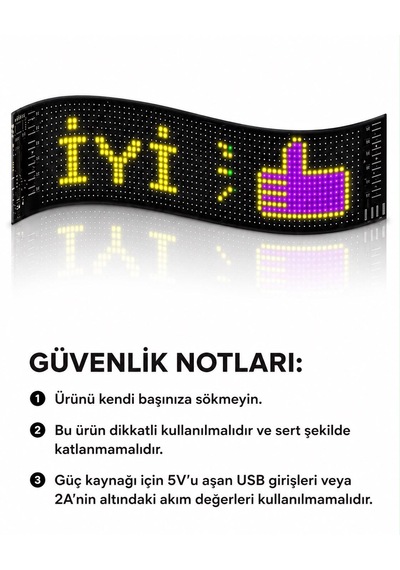 Led Matris Panel Mesajınızı Emojinizi Dilediğiniz Gibi Gösterin Araba Dükkan Cam Ofis Cafe İçin Uygun Elektirikli Kumandalı Uygulamadan Kontrol
