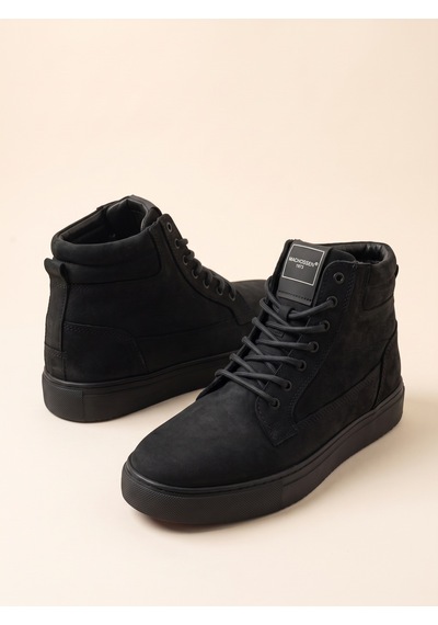 Bafaş 371616hn Siyah Hakiki Dana Derisi Bilekli Erkek Sneaker