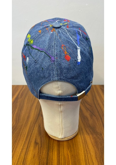 Jean Denim Kot Kumaş Vintage Unisex Cap Şapka Lacivert - Indigo