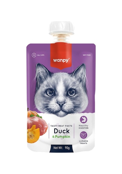 Wanpy Taze Ördekli & Balkabaklı Ezme Kedi Maması 90 G