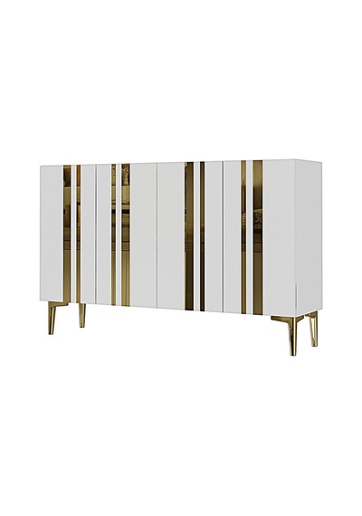 Ka1230bg Mia120 Konsol, Kahve Köşesi Ve Tv Sehpası, Çok Amaçlı Dolap Beyaz - Gold 120cm Ka1230bg Mia120 Konsol, Kahve Köşesi Ve Tv Sehpası, Çok Amaçlı Dolap Beyaz - Gold 120cm