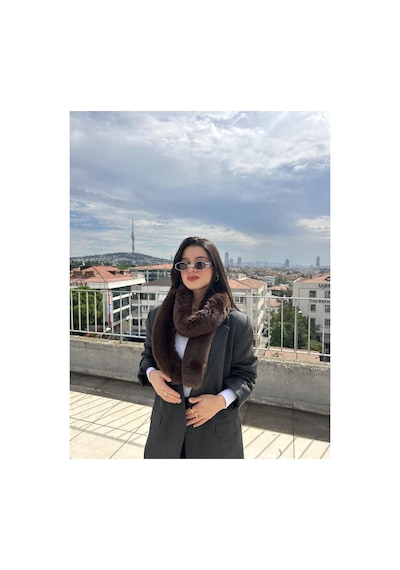 Mollycrush Kadın Peluş Atkı Yumuşak Dokulu, Sıcak Tutan Ve Şık Kış Aksesuarı Kahverengi
