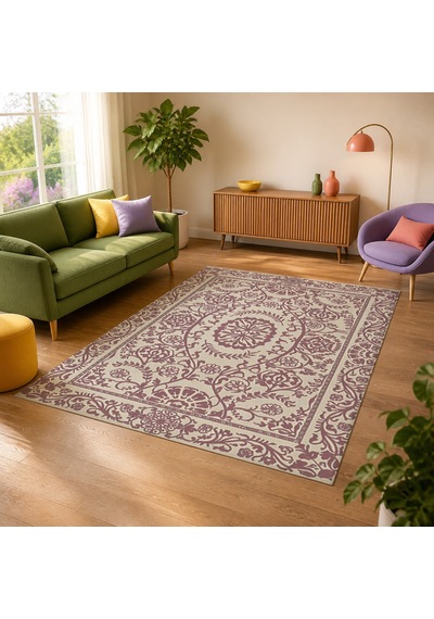 Kartela Halı Veso Halı Kaymaz Taban Makinede Yıkanabilir Halı Gül Kurusu - 120 X 180 Cm