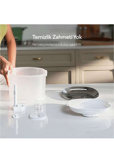Cheerble E1+ Çelik Hazneli Şarjlı Otomatik Kedi Su Pınarı 22 X 20 X 18 2lt