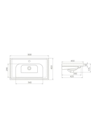 Turkuaz Seramik Frame 80 x 45 cm Etajerli Lavabo