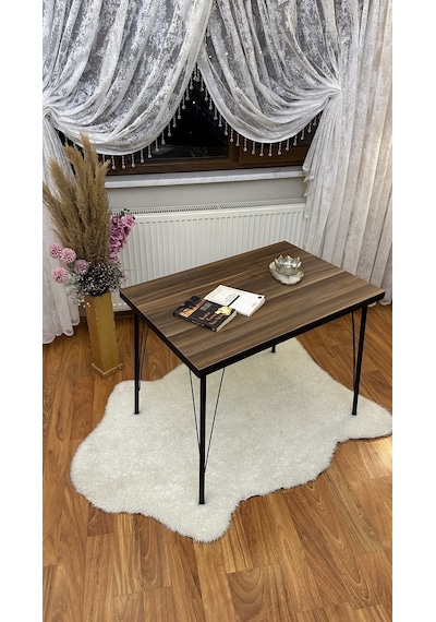 Modern Style Home Metal Ayaklı Masa Mutfak Masası Çalışma Masası Bilgisayar Masası Kahverengi Modernk018