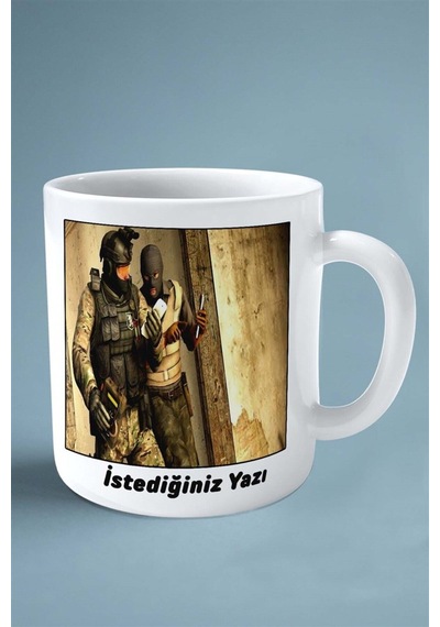 Counter Strike Cs 2 Csgo Oyun Baskılı Kupa Bardak Çift Taraflı Kişiye Özel Model 49 Çok Renkli