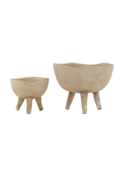 Küçük Saksı, Mat, Boz Kahverengi, Pişmiş Toprak, 7,6 Cm