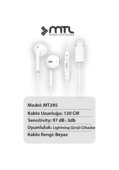Lightning Girişli Kablolu Stereo Kulaklık Tak Çalıştır - Yüksek Ses Kalitesi 00