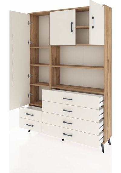 Arges Dolap 8 Raflı 6 Çekmeceli 3 Kapaklı 132x30x195 Çam-ayta... Çam Arges Dolap 8 Raflı 6 Çekmeceli 3 Kapaklı 132x30x195 Çam-ayta... Çam