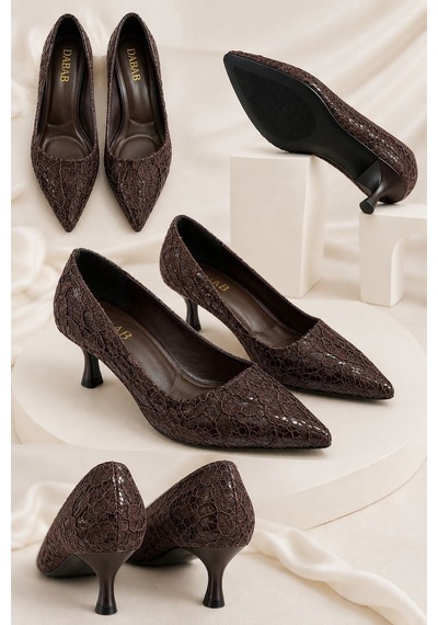 Dabab Shoes Leyla Kadın Acı Kahve Sivri Burun Dantel Desenli 5 Cm İnce Topuklu Stiletto Ayakkabı Kahverengi Dabab Shoes Leyla Kadın Acı Kahve Sivri Burun Dantel Desenli 5 Cm İnce Topuklu Stiletto Ayakkabı Kahverengi