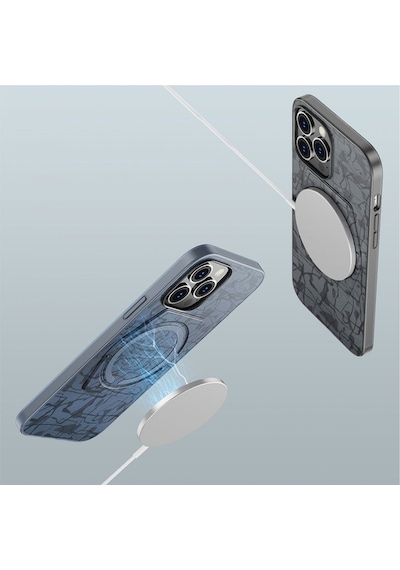 Rock Space Apple Uyumlu iPhone 13 Pro Kılıf Moca Serisi Magsafe Standlı - Mavi Mavi