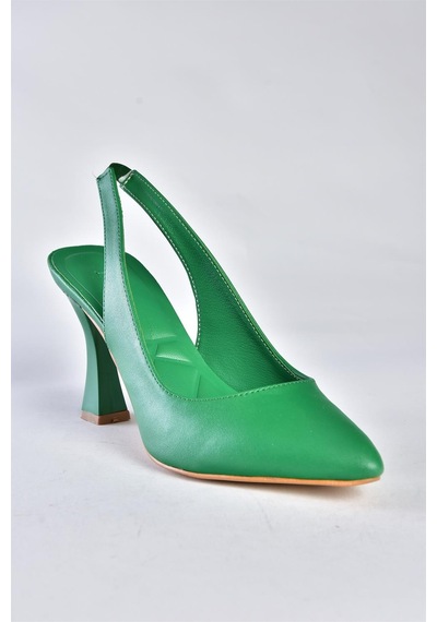 Fox Shoes P250149009 Yeşil Kalın Topuklu Kadın Ayakkabı Yeşil
