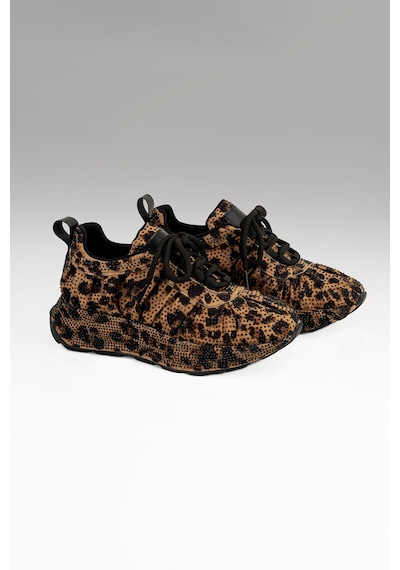 Tw Tonny White New York-119 Taşlı Spor Ayakkabı Leopar