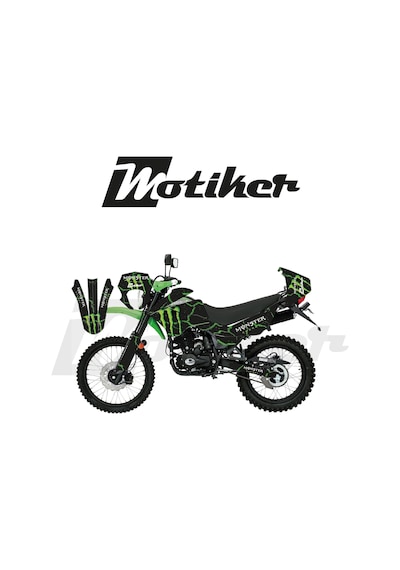 Mondial 2016-2022 Model X-treme Max 200i Monster Siyah Zemin Üstü Yeşil Tasarımı Sticker Etiket Modeli