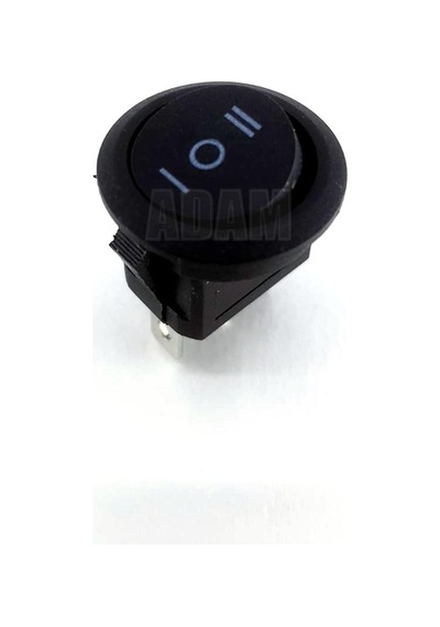 12v Mini Yuvarlak Anahtar 1-0-2 Siyah Rocker Switch