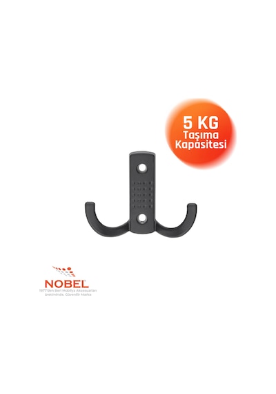 Noktali Askı, Metal Vestiyer Askısı, Matsiyah, Duvar Ve Dolap Askılığı 5'li Set Vidalı Matsi Yah