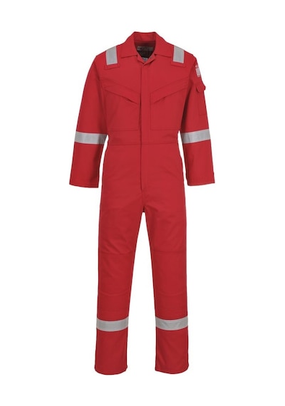 Portwest Fr50 - Yanmaz Alev Almaz Anti-statik Tulum 350g Kırmızı