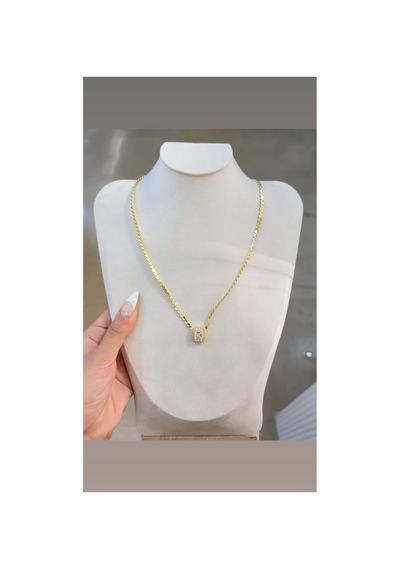 Hype Gold Geometrik Zirkon Kolye Delux Koleksiyonu Xuping Altın Kaplama Suya Dayanıklı Sarı